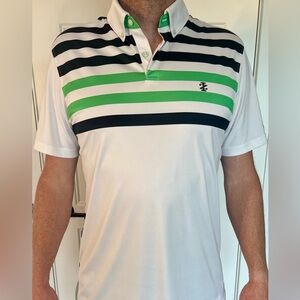 Izod Green and White Golf Polo Shirt